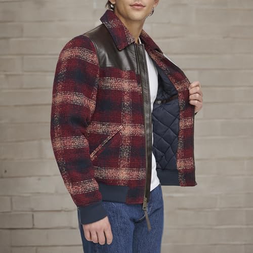 Image of Levi's Men's Mixed Media Western Plaid Bomber Jacket