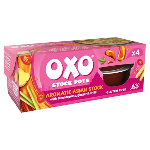 OXO Asian Stock Pot – Aromatic Blend with Lemongrass, Ginger & Chilli, Ideal for Stir-Fries, Noodles, Soups & Holiday Cooking, 4 x 20 g (80 g Total)