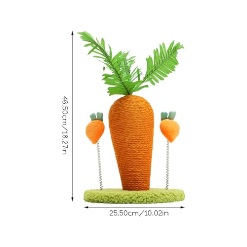 Rascador para gatos POPETPOP en forma de zanahoria con cuerda de algodón miniatura 6