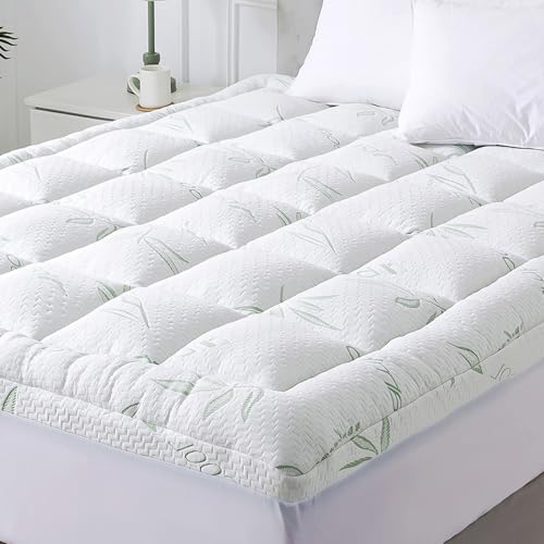 WhatsBedding 2 in Mattress Topper Queen, Soft Pillow Top Mattress Topper with Deep Pocket Fits 8–21 Inch,Bamboo Viscose Air Layer Queen Mattress Topper Cover. - image 1
