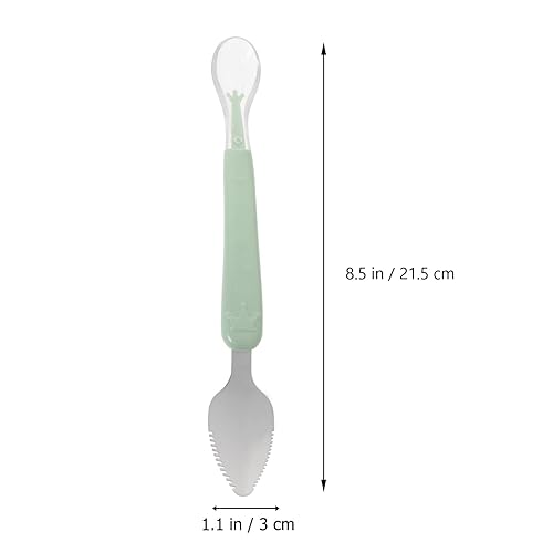 Miniatura 4 de Toddmomy 1 cuchara de doble cabeza para bebé cuchara de silicona para raspar frutas de bebé cuchara de alimentación cuchara de entrenamiento juego