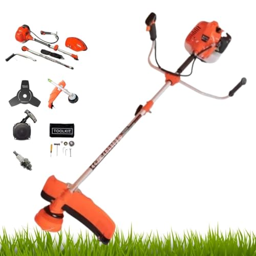 KNakasaki | Desbrozadora Profesional Multifunción, 63CC 3,5HP, Gasolina, Herramienta de Jardinería, Cultivador, Cortasetos Telescopica, Motosierras Podadora Altura, Poste de Extensión