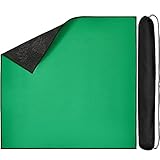 35 x 35 Inch Mahjong Mat Anti Slip and Noise Reduction Poker Mat Card Table Cover Fabric Board Game Table Mat Green Square Playmat with 7 x 35 Inch Black Carrying Bag for Playing Mahjong Poker Card