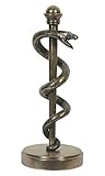 k.A. Äskulap Stab Asklepiosstab Figur Äskulapstab Arzt bronziert