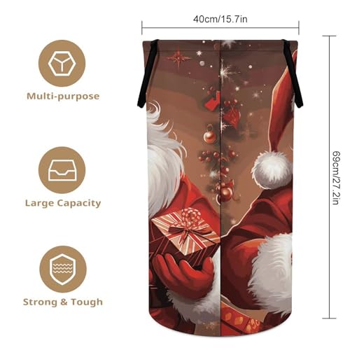 Grand panier à linge Père Noël pliable et imperméable pour chambre - 3
