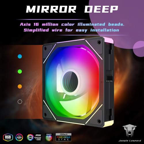 Image of Interstellar V1 120mm Case Fan, Infinity Mirror Module Daisy-Chain 5V ARGB PWM PC Fan Triple Pack Suitable for Computer Case & CPU Cooling(Black-3 Pack)