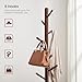 VASAGLE Solid Wood Coat Rack, Free Standing Tree-Shaped Coat Rack with 8 Hooks, 3 Height Options, for Clothes, Hats, Bags, Living Room, Bedroom, Home Office, Dark Walnut URCR01WN