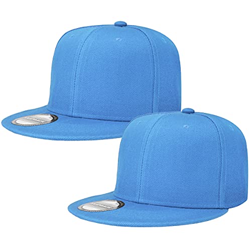 Image of Classic Snapback Hat Cap Hip Hop Style Flat Bill Blank Solid Color Adjustable Size