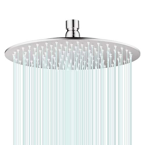 AULEEND All Metal Rain Shower Head - Heavy Duty Stainless Steel, Easy Install, High Water Flow, Ultra-Thin Modern Design for Bathroom (Brushed Nickel, 10?BNW0088