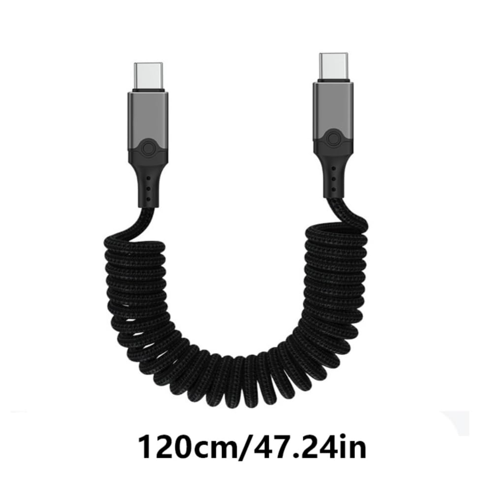 USB5 Tipo C Maschio a Maschio Cavo a Molla 240W Caricabatterie 80Gbps Linea Dati Uscita 16K per Dispositivi di Tipo C