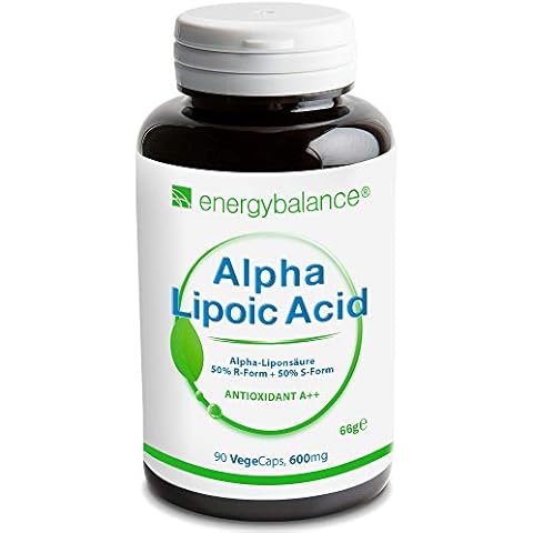 EnergyBalance Alpha-Liponsäure - Kapseln mit Antioxidantien - Thioctsäure - für Vegetarier - Vegan, Glutenfrei - 90 VegeCaps à 600 mg Cover