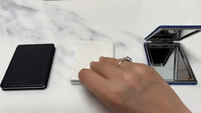 YTZJ Direct Compact Vanity Mirror for Men, Black, Travel Makeup Mirror for Handbag Pocket Wallet, Portable Double-Sided Magnifying Cosmetic Mirror for Daily, Work, Business