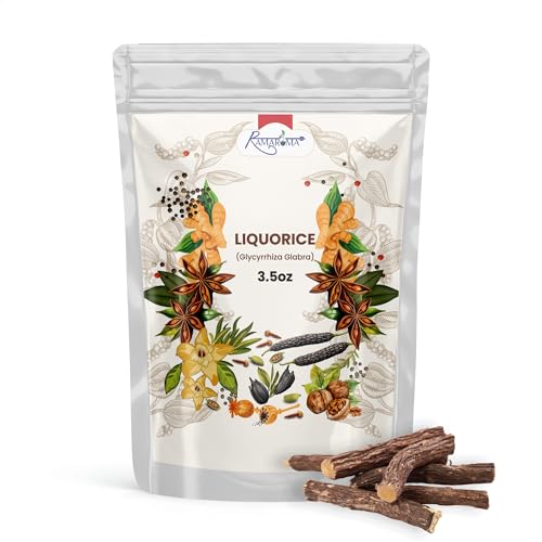 Licorice (Mulethi) Root Glycyrrhiza glabra Yashimadhu Dried Root Sticks Natural SPICES 3.5oz (100g)