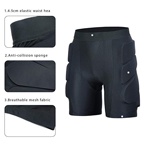 image for beroy Padded Shorts Protective Hip-Butt-Tailbone - 3D Protection for S