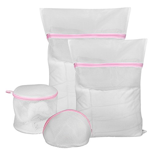 Preisvergleich Produktbild COMSUN Wäschenetze, 6er-Set, Premium Wäschebeutel, Wäschesack, Wäschetasche mit Reißverschluss, Ideal für für Waschmaschine, wiederverwendbar (Pink)