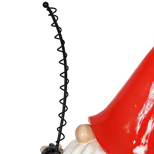 Exhart Garden Gnome, Fishing Freddy Solar Garden Statue, Red Led Light, Funny Outdoor Garden Decoration, 6 X 12 Inch #TOP5