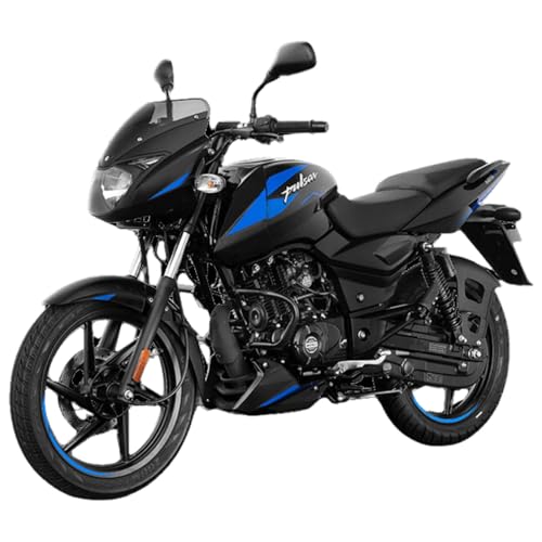 Image of Bajaj Pulsar 125 Sp Seat Di Carbon Ug Motorcycle /Motorbike - Ebony Black & Blue Decals - Ex-Showroom