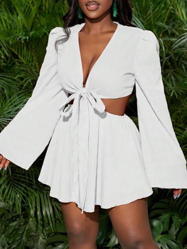 Image of BEAUDRM Women's Summer Tropical Dress Sexy Vacation Outfits Beach Sundress | Tropical Dresses for Women, Summer Dress, Two Piece Sets, Summer Outfits