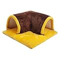 Generic Guinea Pig Hideout Hamster Tunnel Guinea Pig Tunnel Small Animal Hideout Tubes Cage Accessories Small Animal Bed Guinea Pig House for Squirrel Hamster Chinchilla Rabbit, Coffee Color