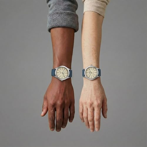 Timex エクスペディションスカウト 36mm 腕時計, ブルー/ナチュラル,