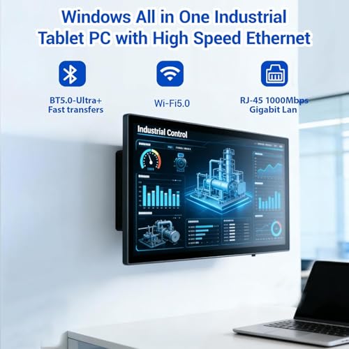 Image of 15.6 inch Industrial Touch Panel Monitor All-in-One Tablet PC, Open Frame Display Win 11 Pro Fanless Computer with Celeron N5095 8GB RAM 128GB ROM, 1920 * 1080 IPS, VESA Mount for Kiosk Automation POS