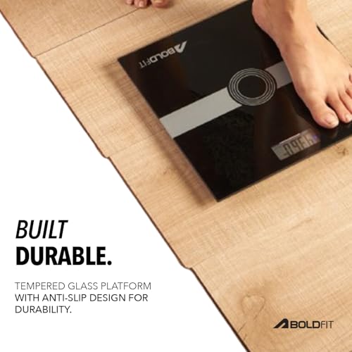Image of Boldfit Weight Machine for Home Digital Weighing Machine for Human Body with LCD Display Max Weight Capacity 180Kgs (Batteries Not Included) - Bathroom Scale for Home