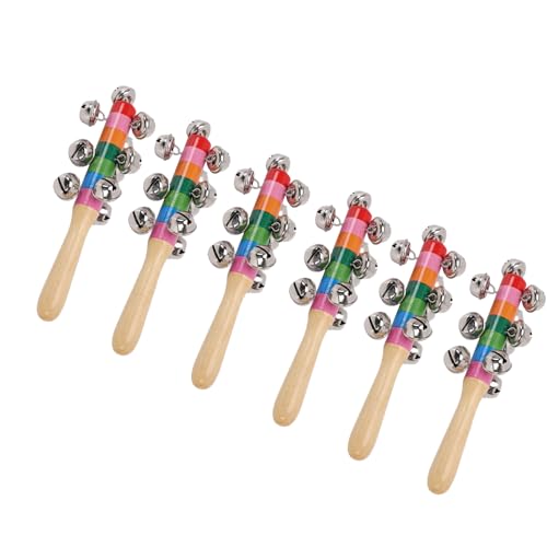 Cascabeles navideños de madera CCYLEZ para juegos de ritmo y estimulación sensorial infantil