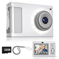 Digital Camera,ARNSSIEN 1080P Vintage Kids Digital Camera,with 2.4”Screen and 16 LED Filling Lights,Birthday Festival Present for Teens, Students, Beginners,Y2