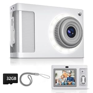 ARNSSIEN Appareil Photo Numérique, Appareil Photo Enfant 1080P Vintage,écran 2.4IPS avec 16 LED de remplissage,cadeau d'anniversaire pour les plus grands,les adolescents,les étudiants,les débutants,Y2