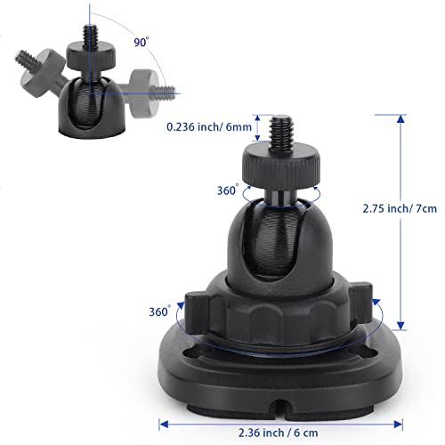 Mippko 2 Pack Speaker Wall Mount Holder For 1/4"-20 Threaded Screw Hole，360°Rotation Adjustment Aluminum Alloy Bracket, Black #TOP3