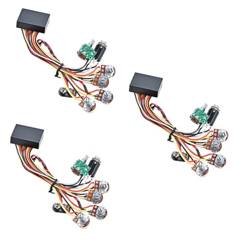 VICASKY 3pcs Bass Guitar Harness Bass Wiring Harness Active Preamp Circuit Guitar Refitting Accessory