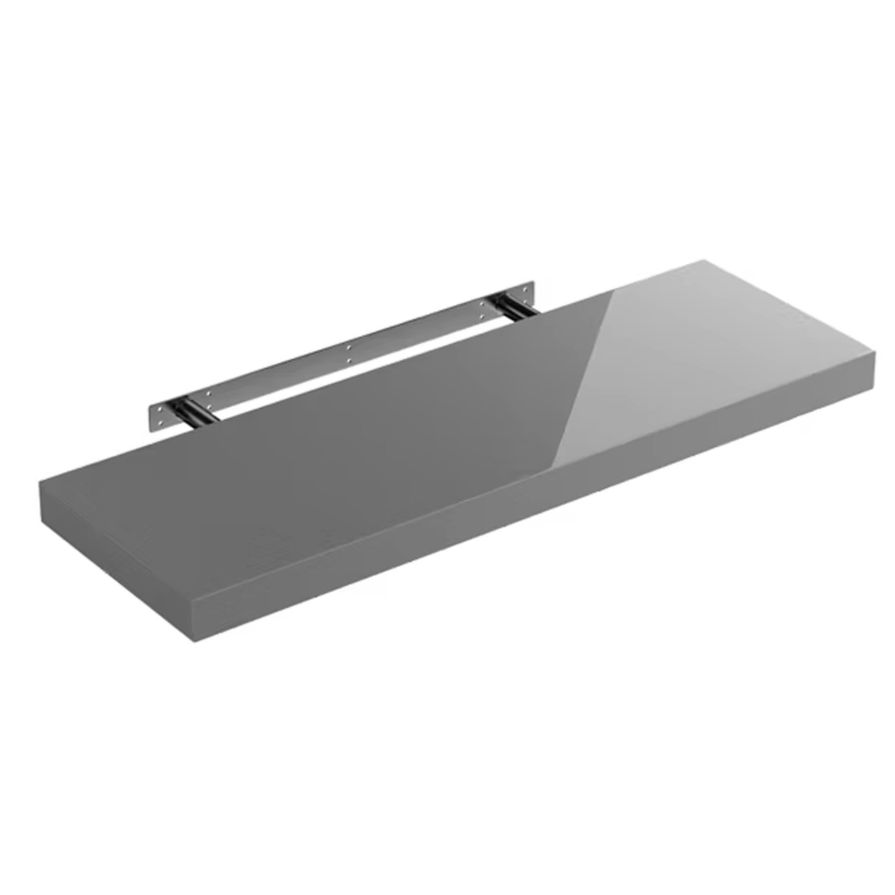 Shelfinity 1pc Grey Floating Shelves for Wall | 30cm High Gloss Modern Wall Shelves | for Bedroom Living Room Bathroom Kitchen Office | Floating Shelf Unit Ideal for Display & Storage
