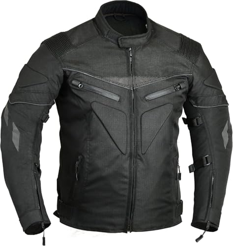 SAGA MOTO Motorcycle Jacket for Men, Spine Padded with Weather Resistant Cordura Textile Fabric for Enduro Motocross Jacket (US, Alpha, X-Large, Regular, Regular, Grey)