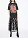 Verdusa Women's Goth See Through Lace Skirts Elastic High Waist Sheer A Line Long Skirt Black Small