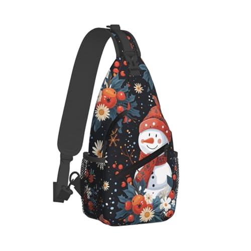 Bolso bandolera unisex con diseño navideño de muñeco de nieve miniatura 2