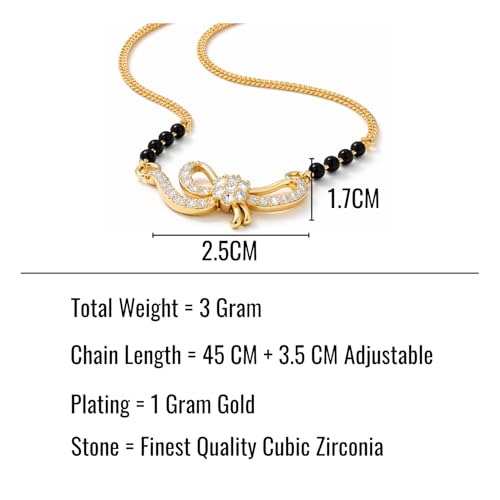 Image of 1 Gram Gold Plated Mangalsutra for Women Stylish Gift for Wife Daily Wear