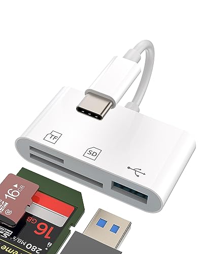 ^Cvc USB ϊA_v^[(3in1)ΉApple iPhone 15 Pro Max Plus iPad Air Mini USB C to USB-A }CNsd SDJ[h[_[Type C OTG 3.0P[uThunderbolt 