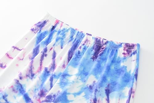 Image of Tie Dye Pajamas for Girls Soft Butterfly Sloth Fall Clothes Big Kids Sleepwear 2-Piece Long Sleeve Set Size 6-16
