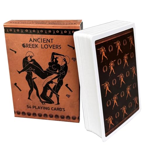 Erotische Szenen | Antike griechische Lovers | Sex Positionen | Kartenspiel für Erwachsene | Braun – Bild 5