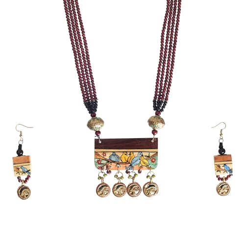 Image of AAKRITI ART CREATIONS Handcrafted Women's Jewelry Set - Elegant Ethnic Necklace and Earrings, Statement Fashion Accessories for Parties & Festivals