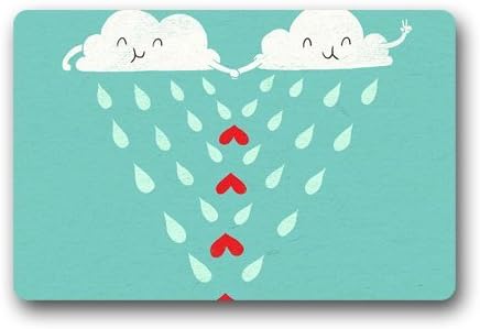 Amazon アート絵画面白いかわいい落書きイラスト雲雨滑り止めマット玄関マット 75x45cm 玄関マット オンライン通販
