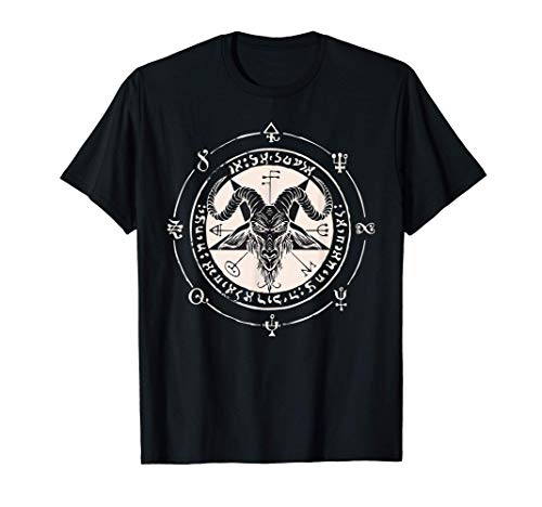 Sigil Baphomet Pentagrama Oculto Satánico Cabeza Lucifer Camiseta Cover