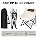 Kvittra Folding Chairs Heavy Duty Support 330 lbs Moon Chair with Carry Bag, Outdoor Quad Lumbar Back Padded with Side Pockets, Built Durable and Reliable with Compact Foldable Steel Frame