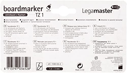 Marqueur rechargeable Legamaster bleu 1,5-3mm feutre effaçable à sec