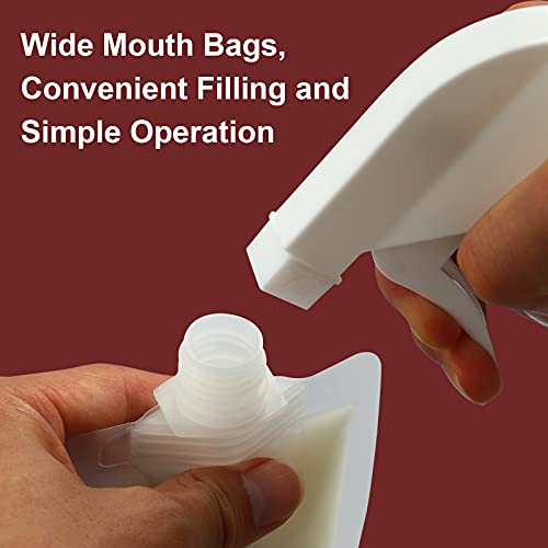 YASUOA 12 Pieces 100ml Leakproof Travel Pouches for toiletries Bulk Travel Size Refillable Squeeze Pouches Containers TSA Approved Empty Stand Up Pouch for Lotion Shampoo Liquids 3.4oz4