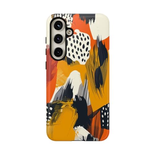 Coque Samsung S24 Plus orange à coups de pinceau pour votre style