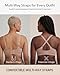 Jelly Bras for Women Wireless Bra V Neck Seamless Push Up Full Coverage Bralette Tshirt Everyday Bra No Show (M) Nude