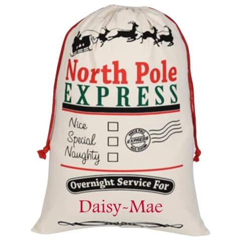 Large Personalised Canvas Christmas Sack Cover