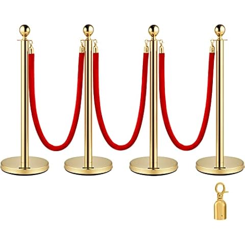 VEVOR Stainless Steel Barrier Post with Velvet Ropes Cover
