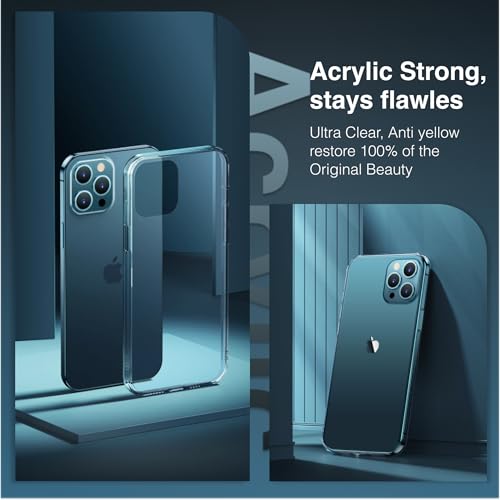 Image of UNBREAKcable Ultra Hybrid Back Case Compatible with iPhone 15 Pro | Hard Clear TPU Transparent Back Cover with Shockproof Bumper, Camera Protection, Anti-Yellowing, Slim Fit, Scratch Resistant Case